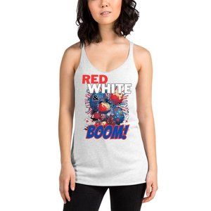 MUDPUPs Red White & BOOM Racerback Tank Top.
